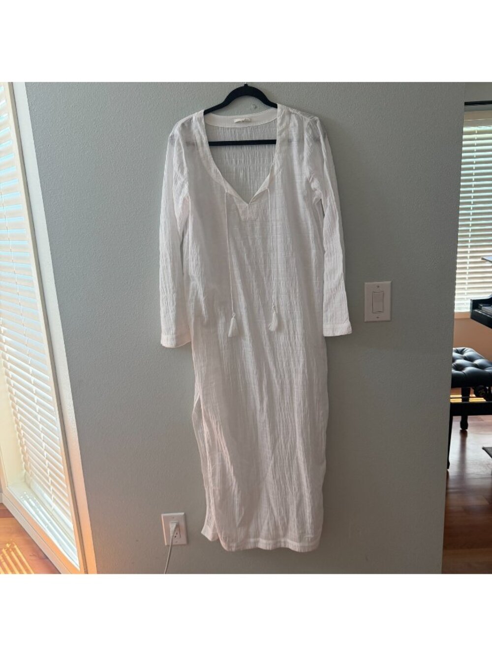 Skin Worldwide White Maxi Dress Swim Coverup Lounge 1 Small 4/6 Cotton